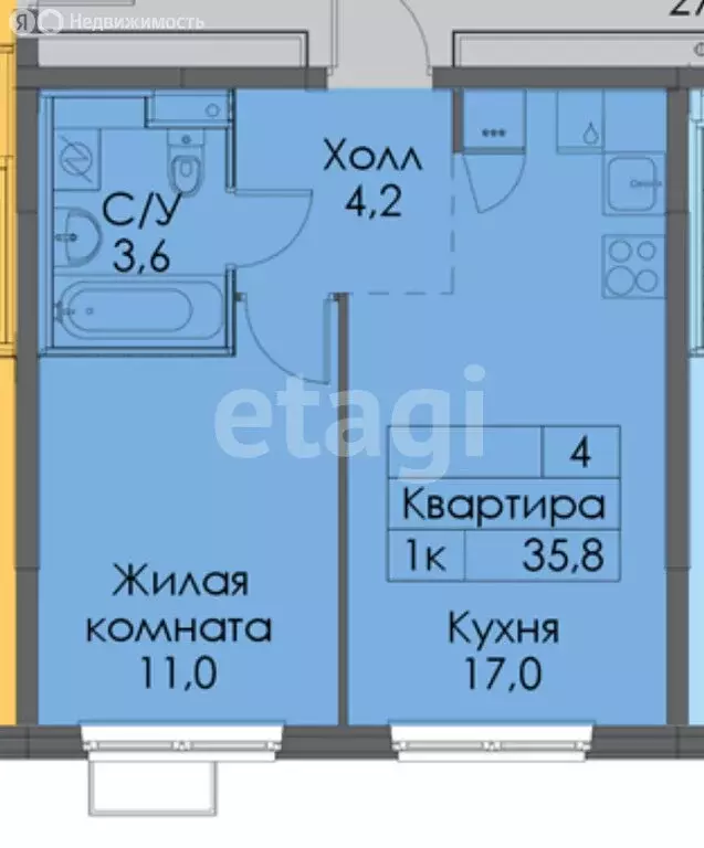 1-комнатная квартира: Казань, ЖК Нокса Парк, 5 (35.8 м) - Фото 0