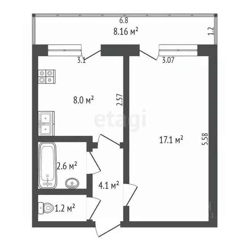 1-к кв. Ямало-Ненецкий АО, Новый Уренгой Лимбяяха мкр, Приозерный мкр, ... - Фото 2