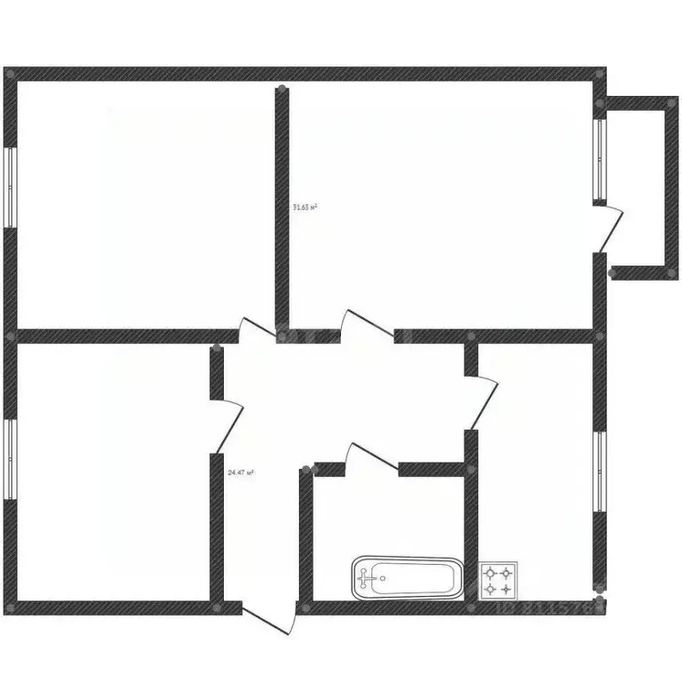 3-к кв. Иркутская область, Ангарск 211-й кв-л, 6 (76.3 м) - Фото 2
