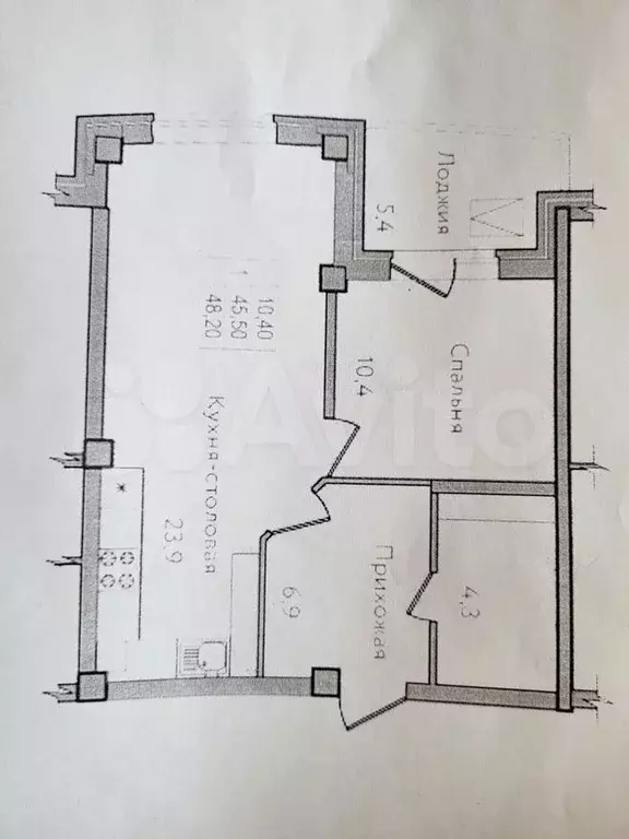 1-к. квартира, 47,5 м, 4/15 эт. - Фото 0
