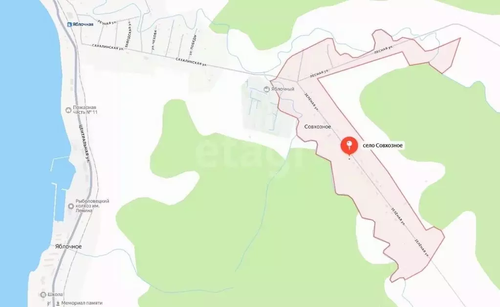 Участок в Сахалинская область, Холмский городской округ, с. Яблочное ... - Фото 2