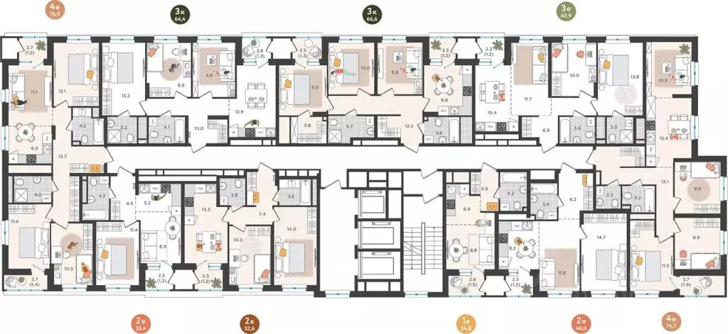 4-к кв. Пермский край, Пермь ул. Куфонина, 1 (74.7 м) - Фото 2