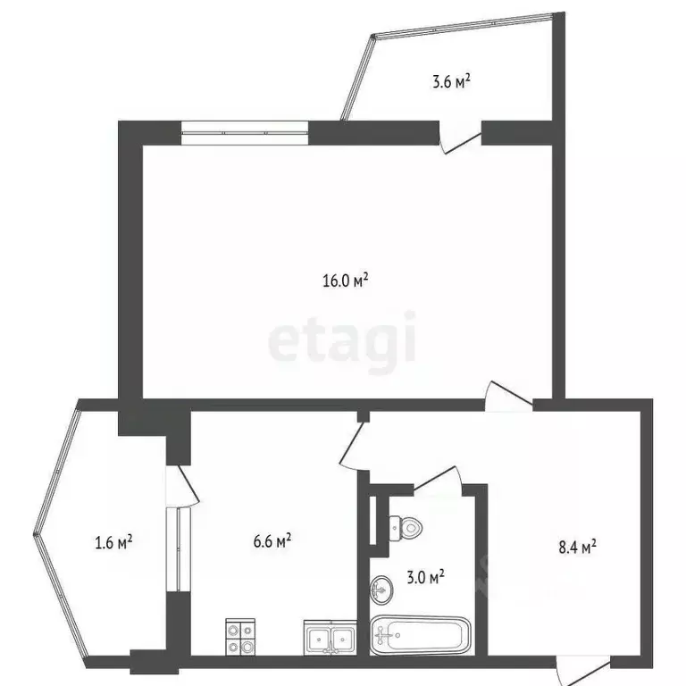 1-к кв. Севастополь просп. Победы, 19 (39.2 м) - Фото 2