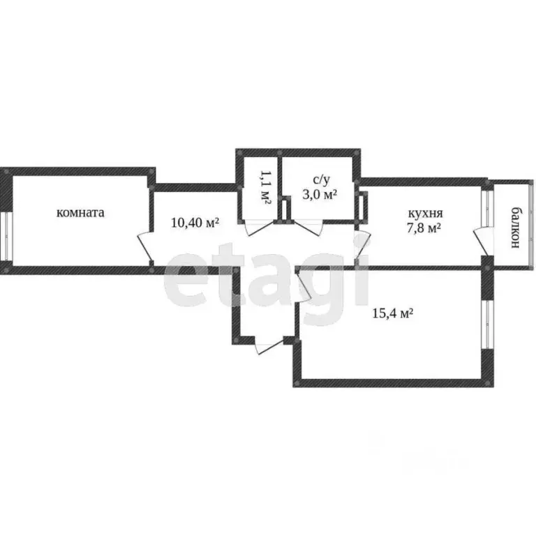 2-к кв. Ямало-Ненецкий АО, Новый Уренгой Мирный мкр, 7/1 (46.8 м) - Фото 2