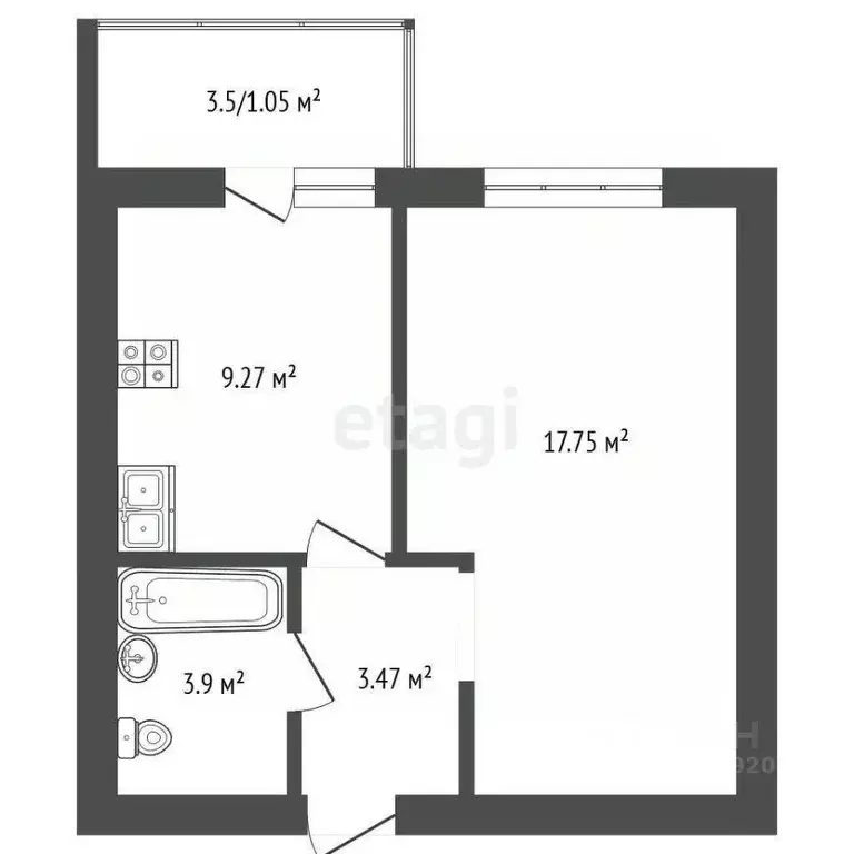 1-к кв. Ярославская область, Ярославль ул. Малая Норская, 3 (35.44 м) - Фото 1