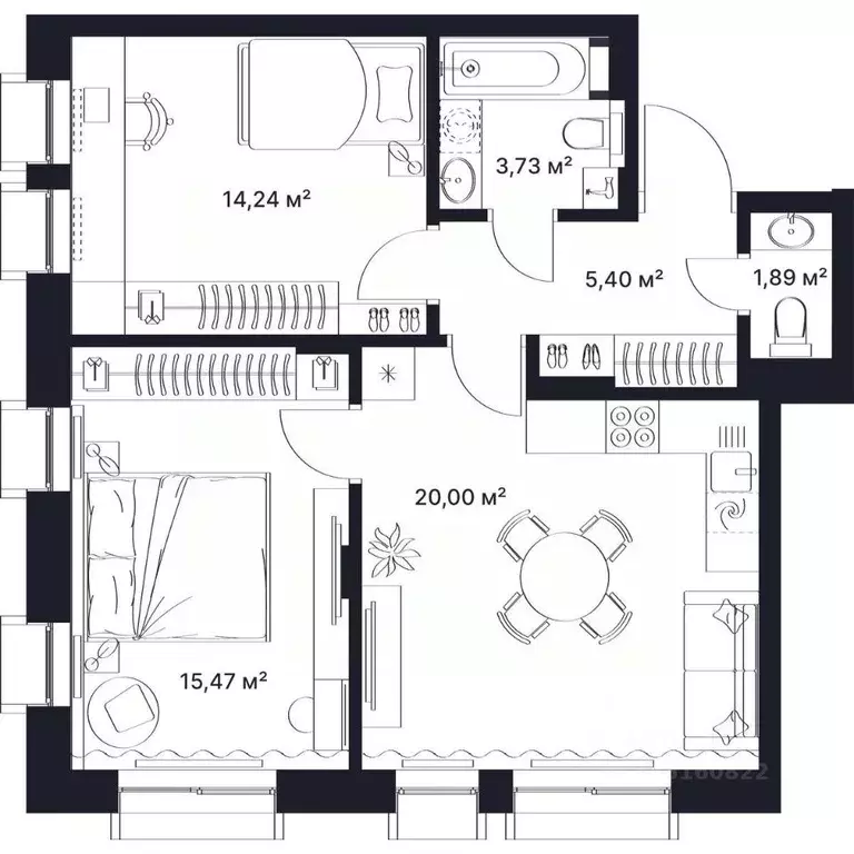 2-к кв. Владимирская область, Киржач ул. Свердлова, 10А (60.0 м) - Фото 1