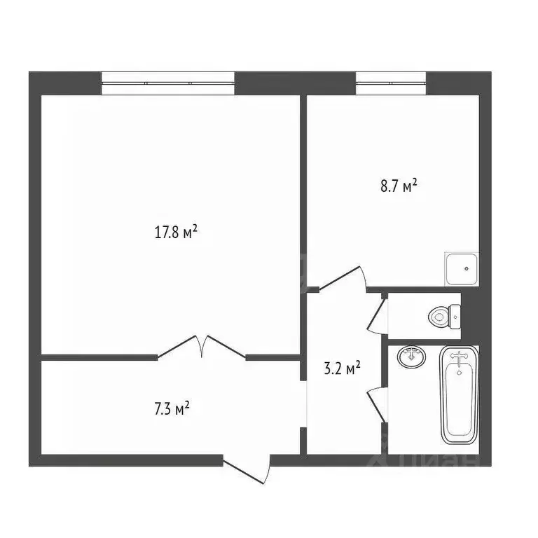 1-к кв. Красноярский край, Красноярск Северный мкр, пер. ... - Фото 1