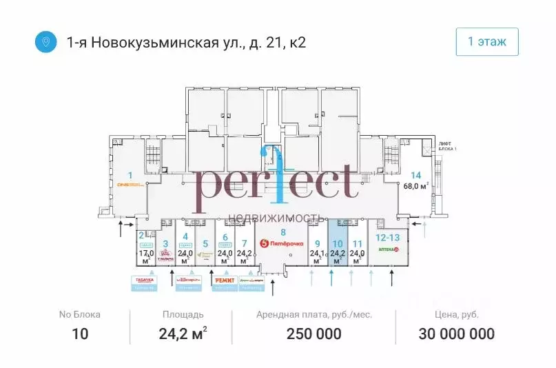 Торговая площадь в Москва 1-я Новокузьминская ул., 21К2 (24 м) - Фото 2