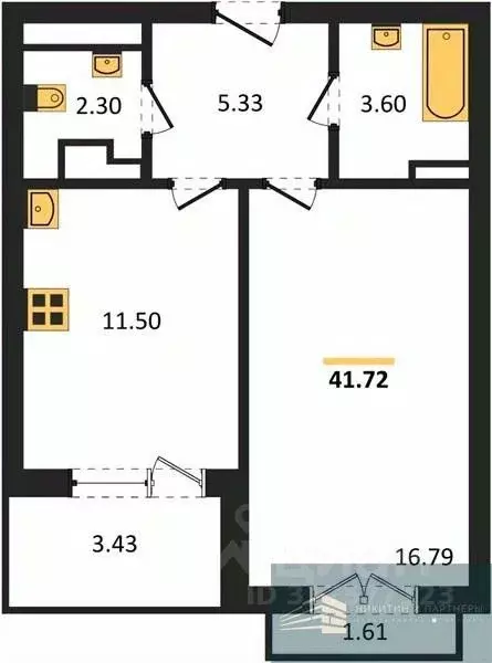 1-к кв. Воронежская область, Воронеж ул. Ломоносова, 116Б (44.3 м) - Фото 0