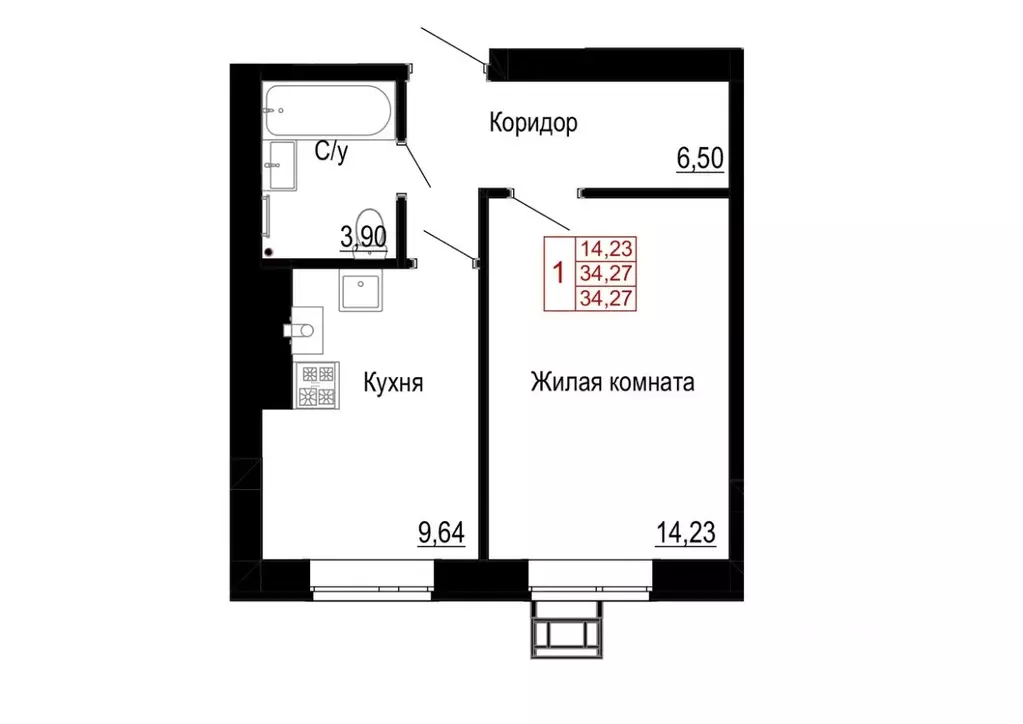 1-к кв. Белгородская область, Белгородский район, Новосадовское с/пос, ... - Фото 1