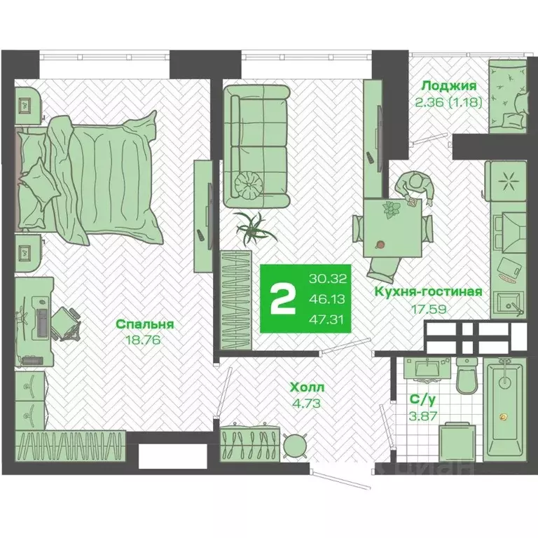 2-к кв. Приморский край, Владивосток Зеленый Бульвар 2 жилой комплекс ... - Фото 1