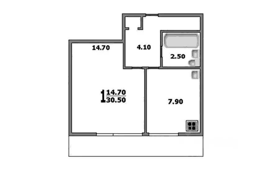 1-к кв. Москва Дмитровское ш., 28 (31.0 м) - Фото 1