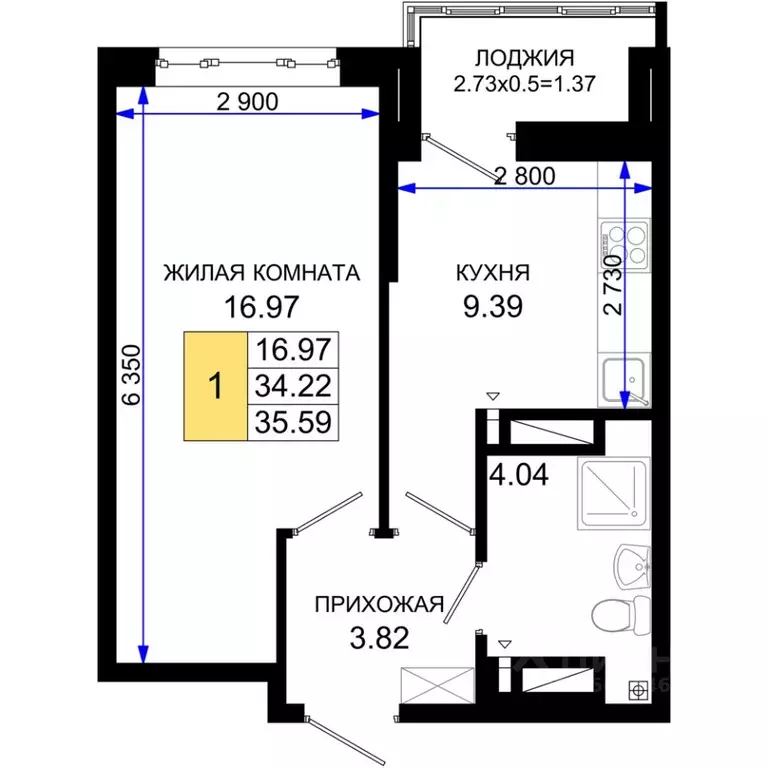 1-к кв. Ростовская область, Ростов-на-Дону Элеваторный пер., 6/2А ... - Фото 0