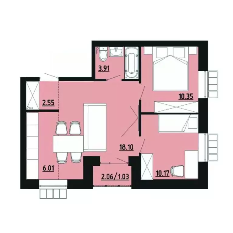 2-к кв. Челябинская область, Южноуральск ул. Строителей, 14 (52.1 м) - Фото 1