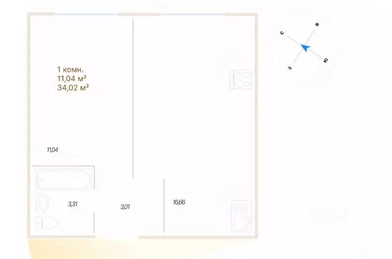 1-к кв. Ярославская область, Ярославль просп. Фрунзе, 83 (34.02 м) - Фото 1