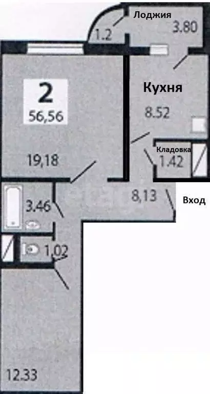 2-к кв. Московская область, Ленинский городской округ, Дрожжино пгт ... - Фото 2