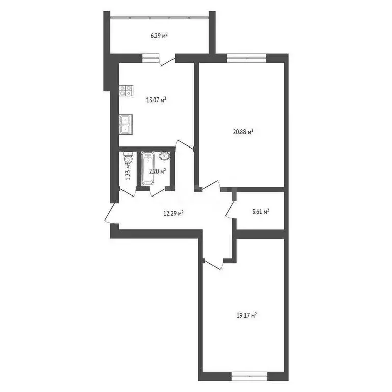 2-комнатная квартира: Тобольск, 7-й микрорайон, 47А (73.1 м) - Фото 0