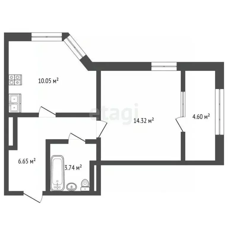 1-к кв. Тамбовская область, Тамбов Пахотная ул., 20 (39.36 м) - Фото 2