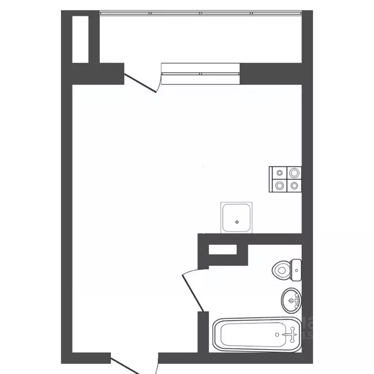 Студия Тюменская область, Тюмень ул. Новоселов, 111 (15.0 м) - Фото 2