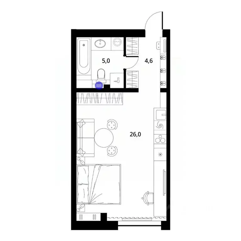 Студия Владимирская область, Киржач Красный Октябрь мкр, ул. ... - Фото 1