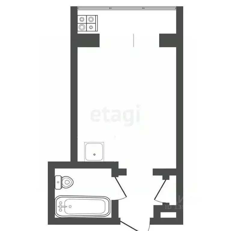 Студия Тюменская область, Тюмень ул. Газовиков, 18 (13.3 м) - Фото 1