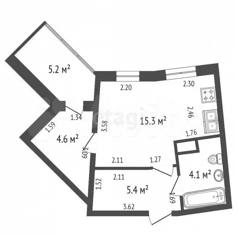 Апартаменты-студия, 29,4 м, 8/18 эт. - Фото 0