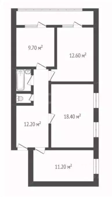 3-к кв. Воронежская область, Поворино Спортивная ул., 1В (71.9 м) - Фото 2