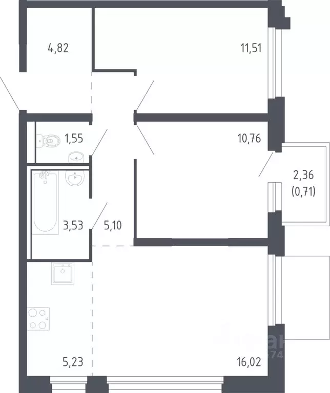 2-к кв. Сахалинская область, Корсаков Сердце Сахалина жилой комплекс ... - Фото 1
