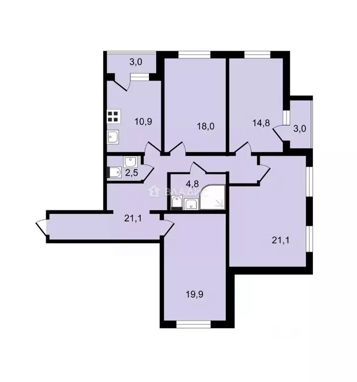4-к кв. Санкт-Петербург просп. Кузнецова, 22к1 (113.1 м) - Фото 1