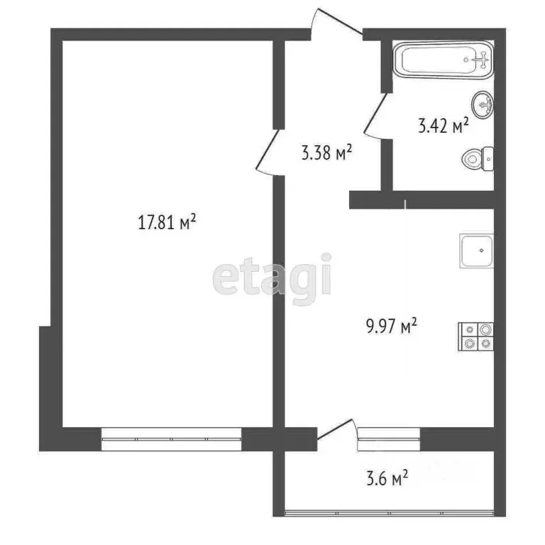 1-к кв. Ростовская область, Ростов-на-Дону ул. Висаитова, 10/9 (36.0 ... - Фото 2
