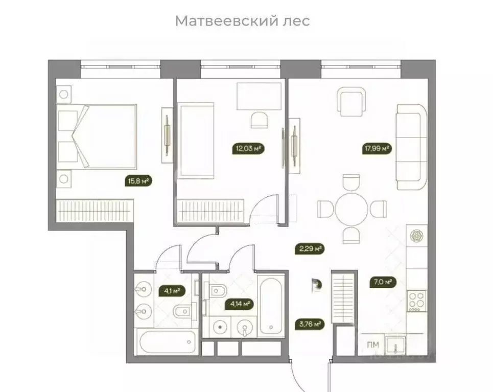 3-к кв. Москва просп. Генерала Дорохова, 39к2Б (67.5 м) - Фото 2
