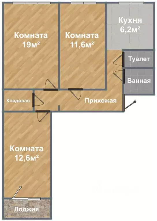 3-к кв. Москва Чертановская ул., 43К2 (60.0 м) - Фото 1