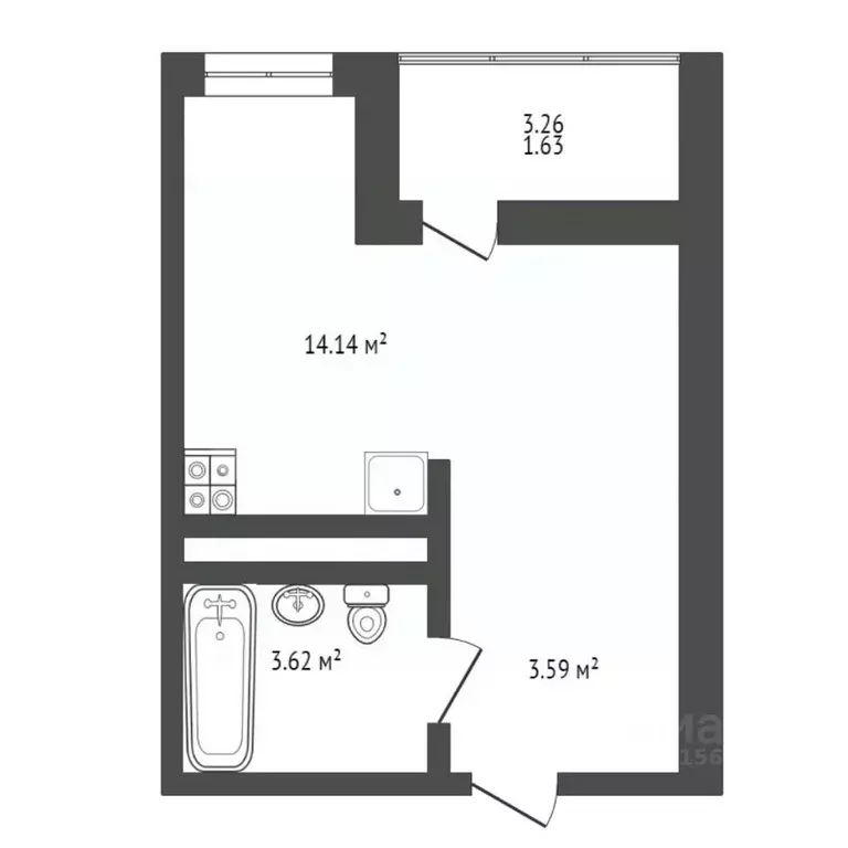 Студия Тюменская область, Тюменский муниципальный округ, д. Патрушева ... - Фото 2