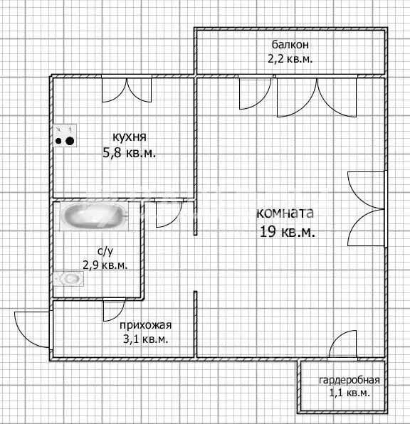 1-к кв. Брянская область, Брянск ул. Пушкина, 49 (31.9 м) - Фото 2