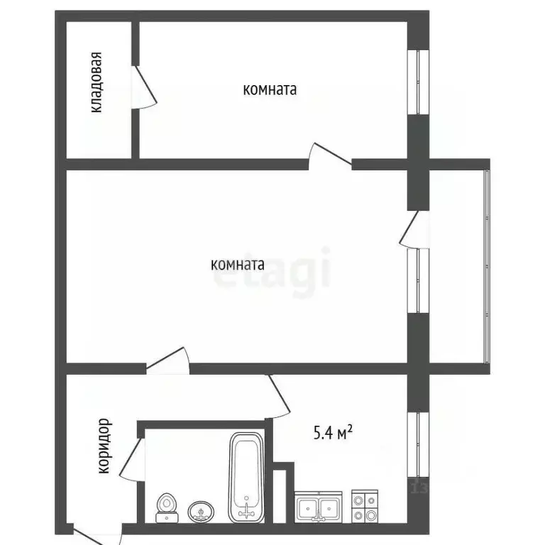 2-к кв. Ярославская область, Ярославль ул. Урицкого, 36 (44.4 м) - Фото 2
