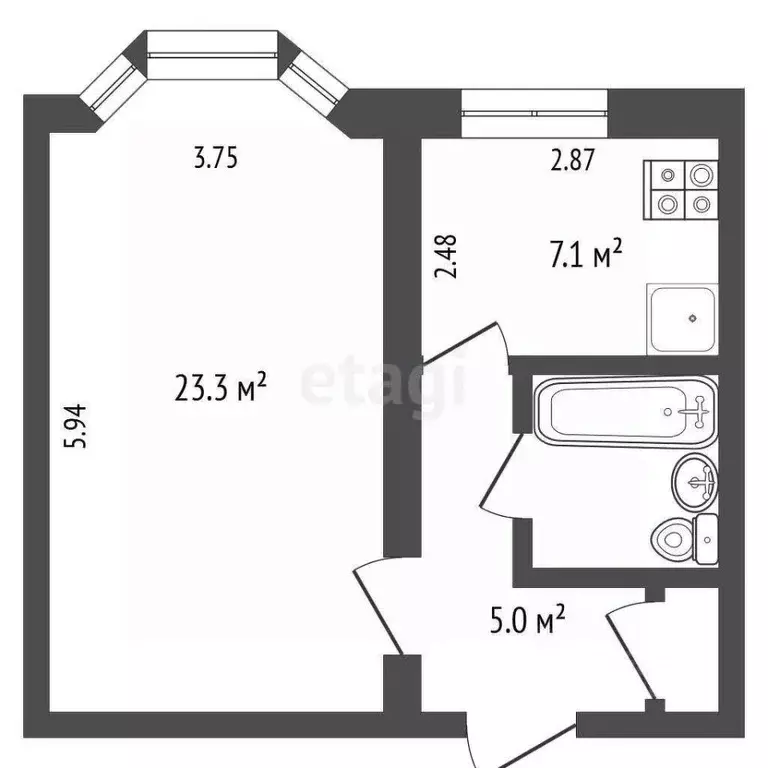 1-к кв. Ямало-Ненецкий АО, Новый Уренгой 2-й мкр, ул. ... - Фото 2