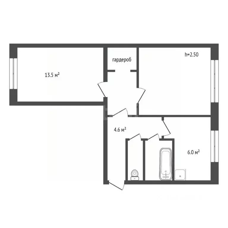 2-к кв. Красноярский край, Красноярск ул. Шевченко, 5 (43.0 м) - Фото 2