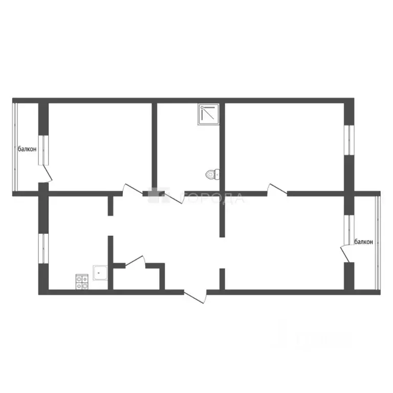 3-к кв. Кемеровская область, Новокузнецк ул. Мичурина, 3 (73.4 м) - Фото 2