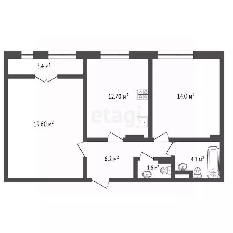 2-к кв. Ямало-Ненецкий АО, Новый Уренгой Энтузиастов мкр, 8 (60.0 м) - Фото 0