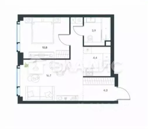 2-к кв. Москва Озерная ул., 1к1/2 (40.1 м) - Фото 2