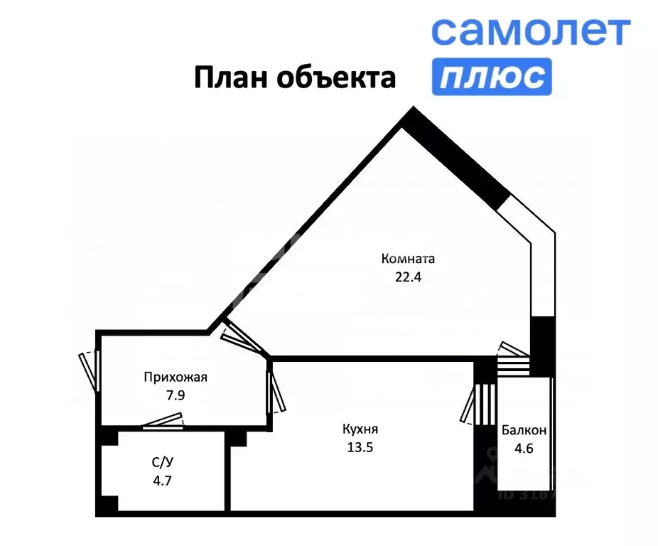 1-к кв. Свердловская область, Екатеринбург ул. Циолковского, 27 (48.5 ... - Фото 1