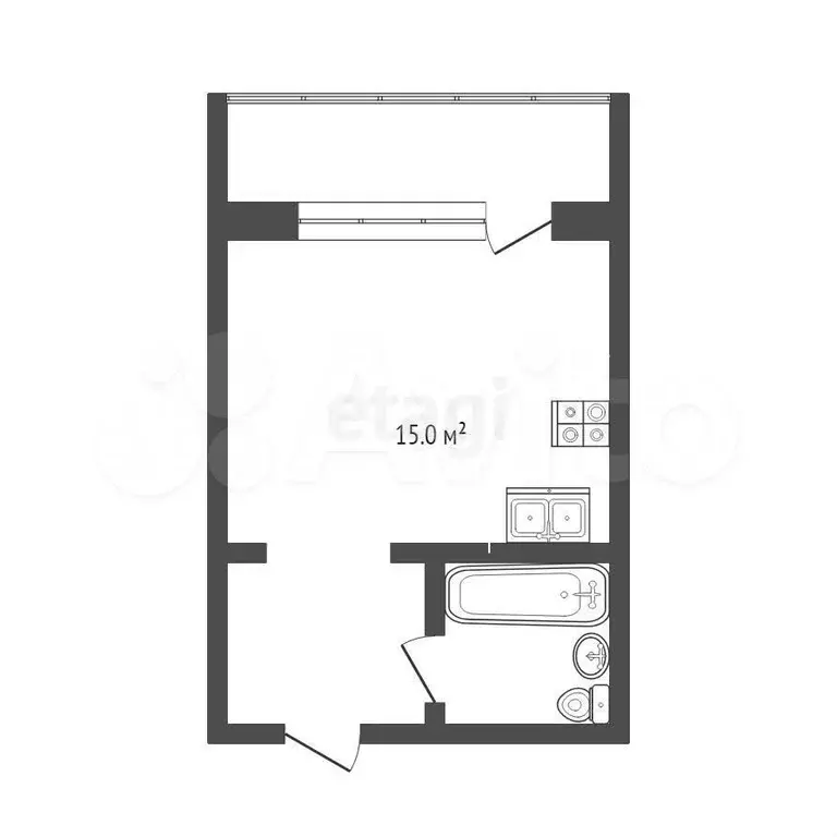 Квартира-студия, 27,1 м, 7/10 эт. - Фото 0