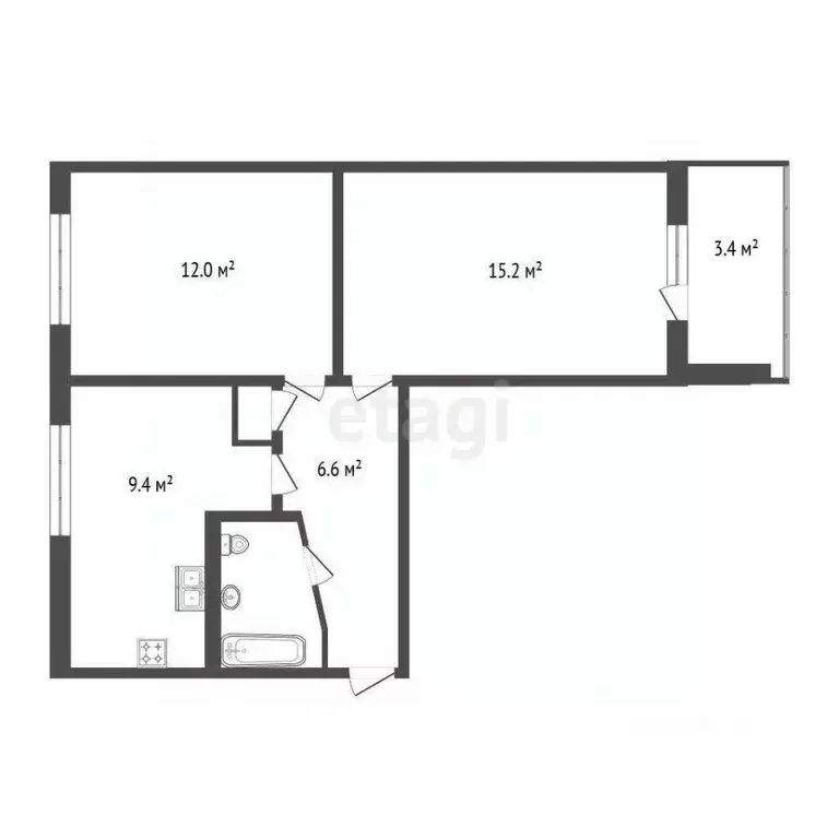 2-к кв. Санкт-Петербург Будапештская ул., 5К1 (47.0 м) - Фото 1
