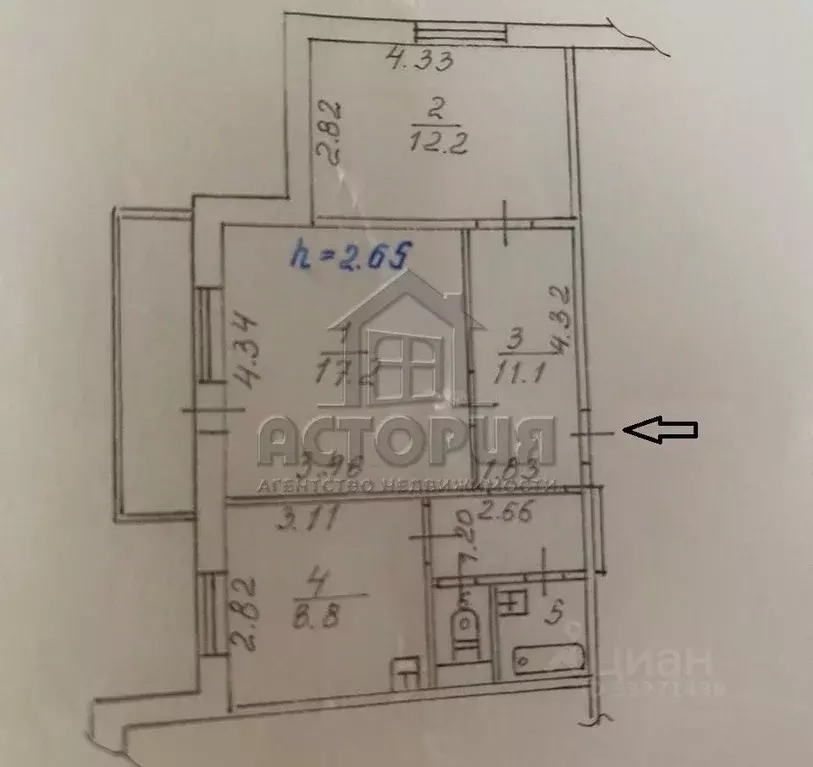 2-к кв. Красноярский край, Красноярск Северный мкр, ул. Водопьянова, ... - Фото 2