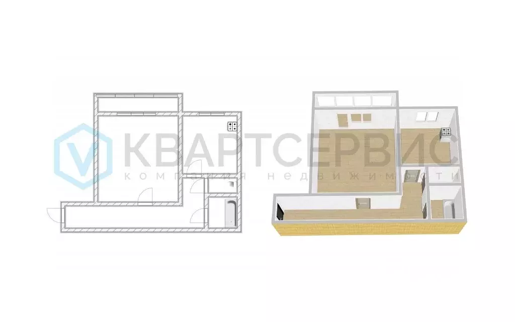 1-к кв. Омская область, Омск Омская ул., 117 (41.0 м) - Фото 2