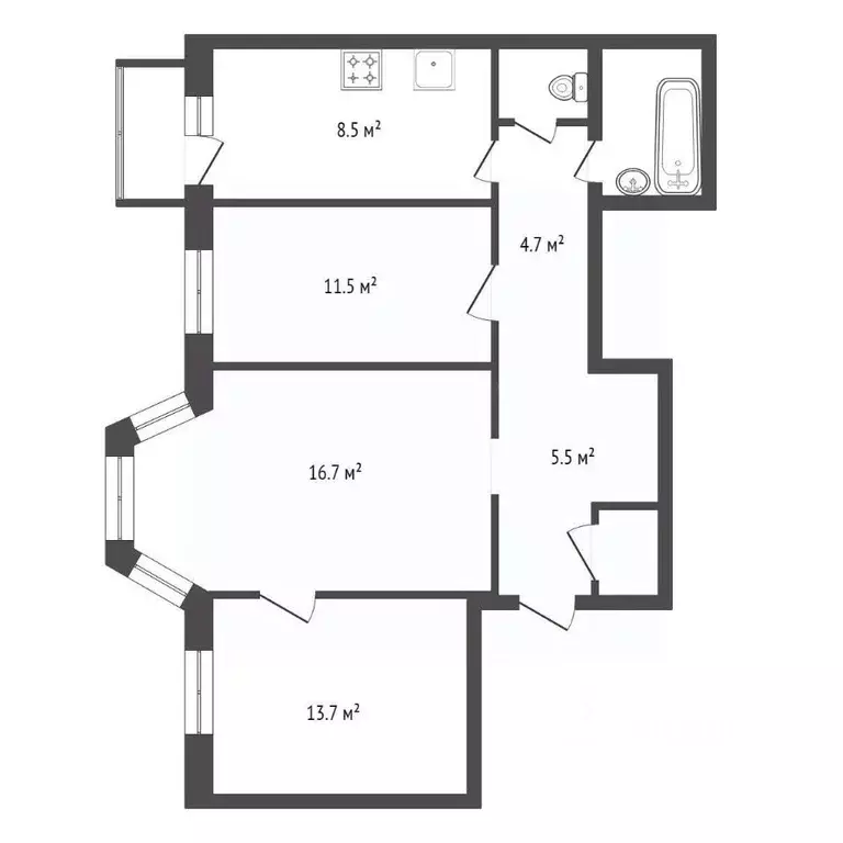 3-к кв. Красноярский край, Красноярск имени газеты Красноярский ... - Фото 1