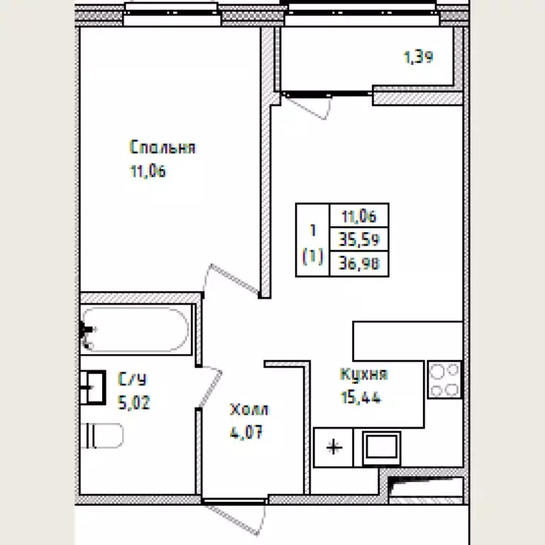 1-к кв. Ленинградская область, Всеволожск Южный мкр, ул. Крымская, 3 ... - Фото 0