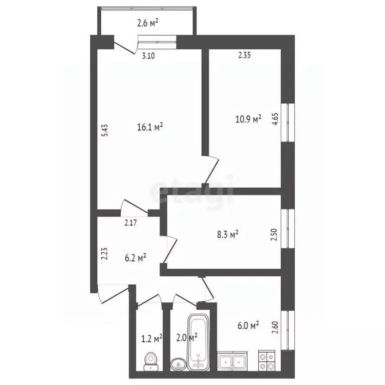 3-к кв. Саратовская область, Балашов Фестивальная ул., 15 (50.6 м) - Фото 1