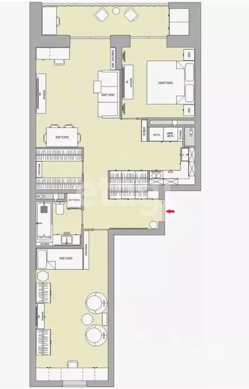 2-к кв. Татарстан, Казань ул. 2-я Азинская, 1В (78.2 м) - Фото 1