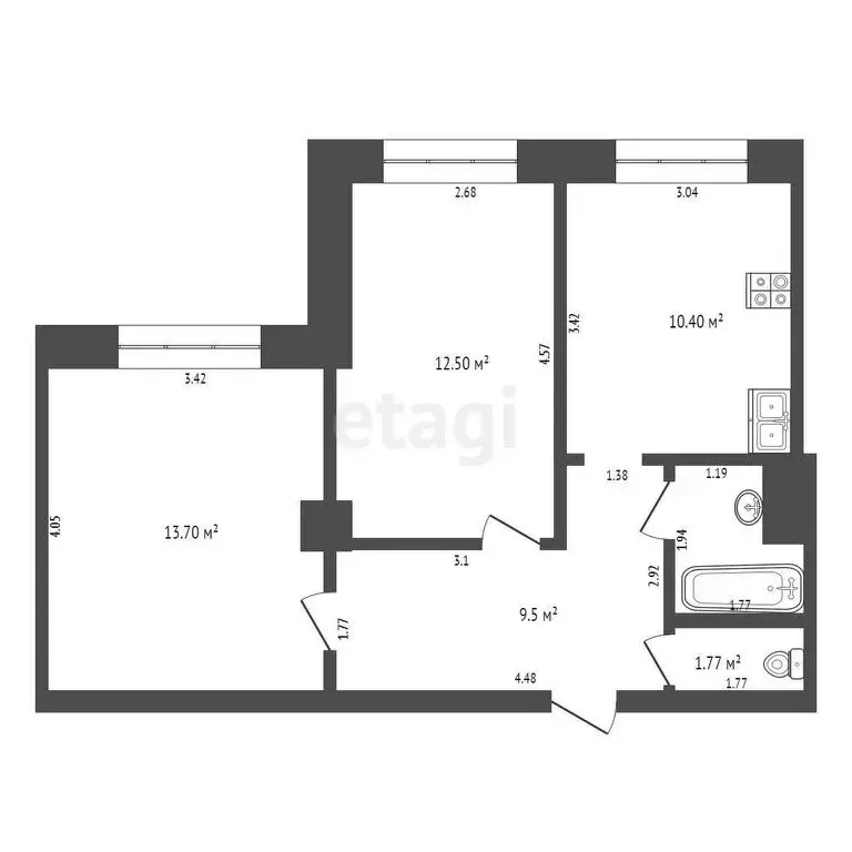 2-комнатная квартира: Меленки, улица Кирова, 99 (50.2 м) - Фото 0